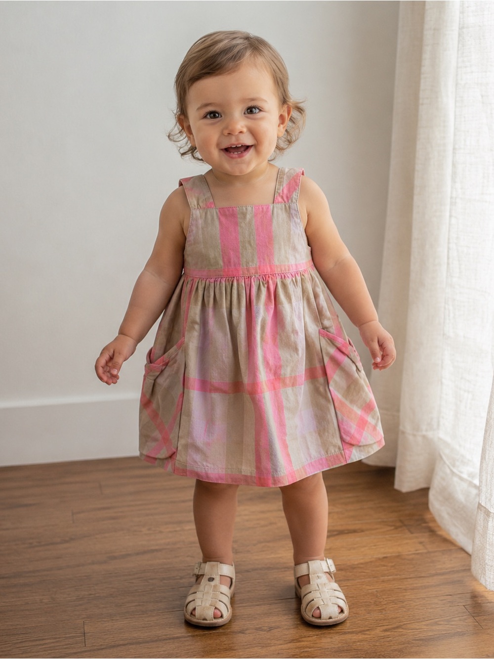 Burberry Dress Burberry 12 / 18 months strapless beige pink